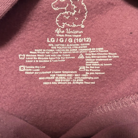 EUC Girls Hoodie Dress size L 10/12 - Picture 3 of 5